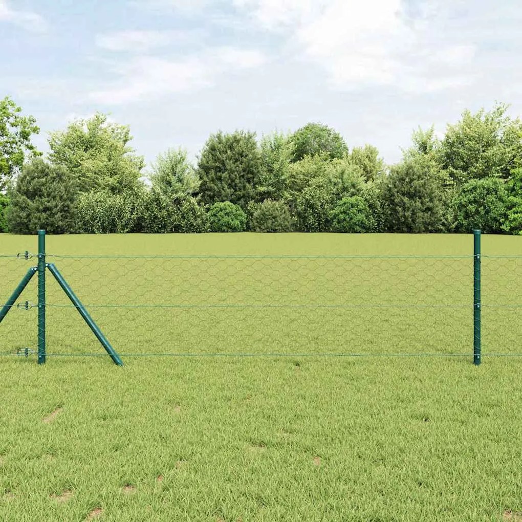 Cerca Hexagonal vidaXL Cinza 0.5x50 m Aço
