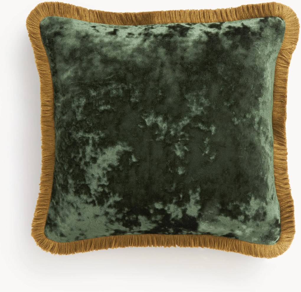 Capa de almofada em veludo com franjas Cyrus