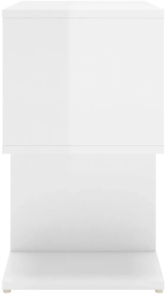 Mesas de cabeceira 2pcs derivados de madeira branco brilhante