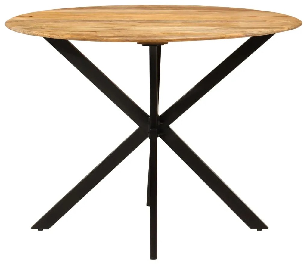 Mesa de jantar Ø110x78 cm madeira de mangueira maciça e aço
