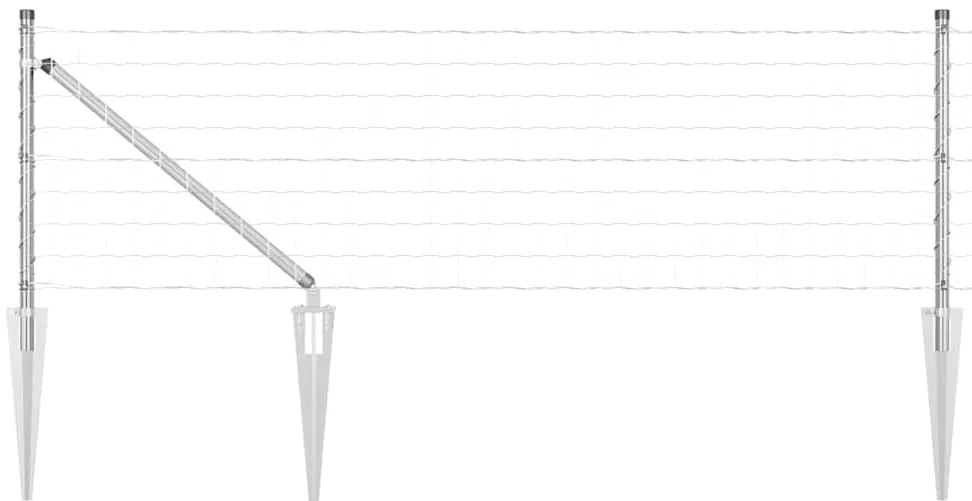 Cerca Europeia da com 7 postes pontudos 0,6x10m em aço galvanizado
