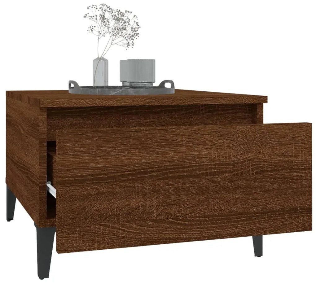 Mesa de apoio 50x46x35 cm derivados madeira carvalho castanho