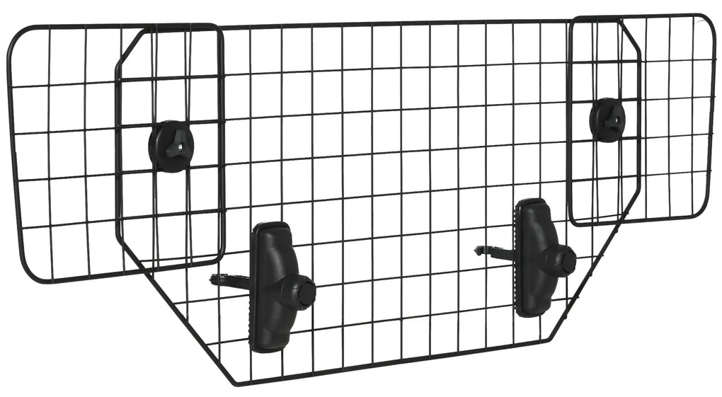 PawHut Grade de Segurança de Carro para Cães Universal Grade de Segurança para Cães com Largura Ajustável 90-120x40,5cm Preto