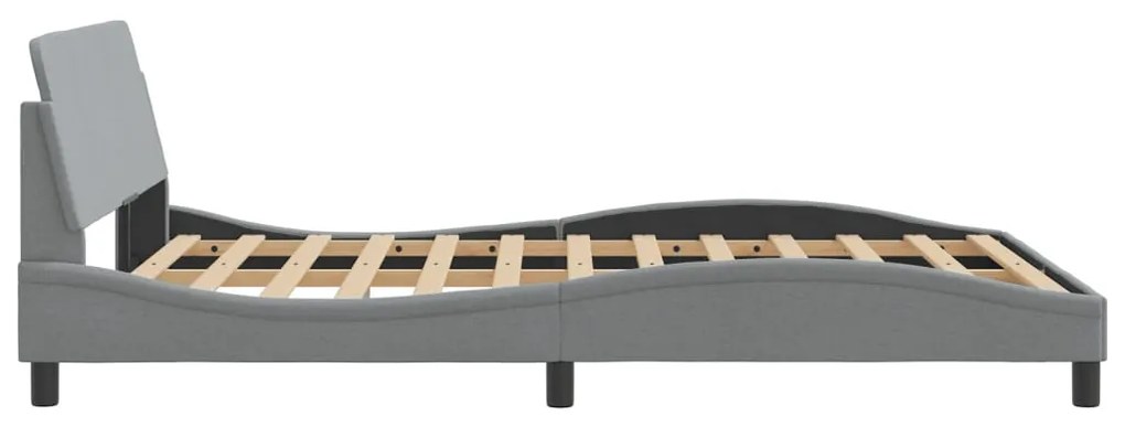Estrutura de cama sem colchão 140x190 cm tecido cinzento-claro