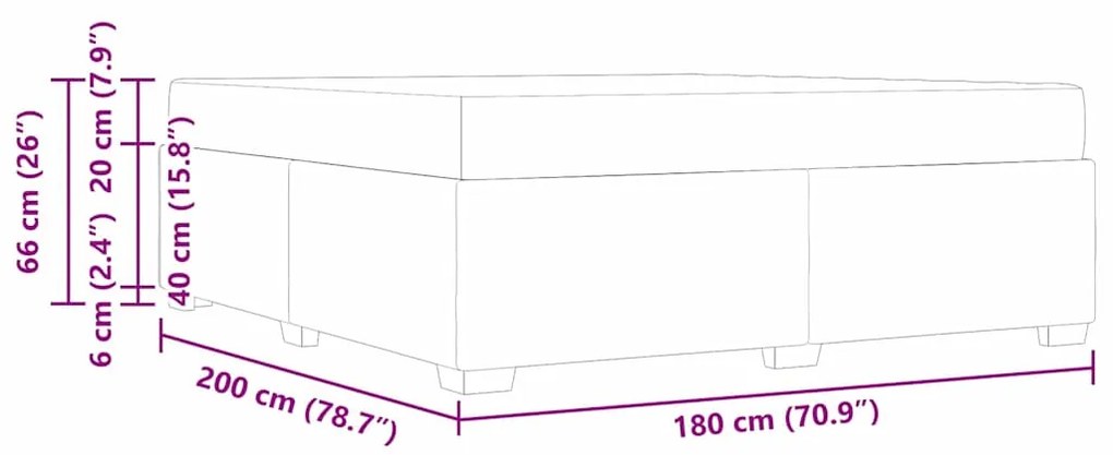 Estrutura da Cama Outros Cinzento escuro 180 x 200 cm tecido
