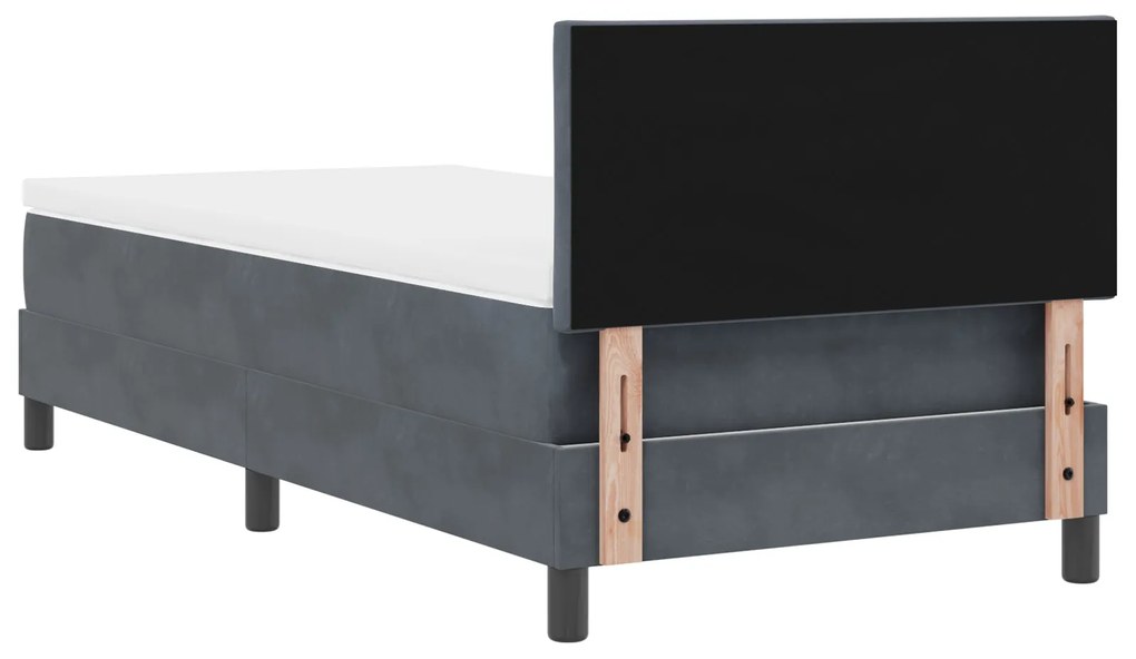 Cama Box Spring com Colchão vidaXL Cinza Escuro 90x200 cm Veludo