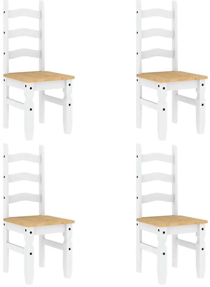 5 pcs conjunto de jantar Panama madeira pinho maciça branco