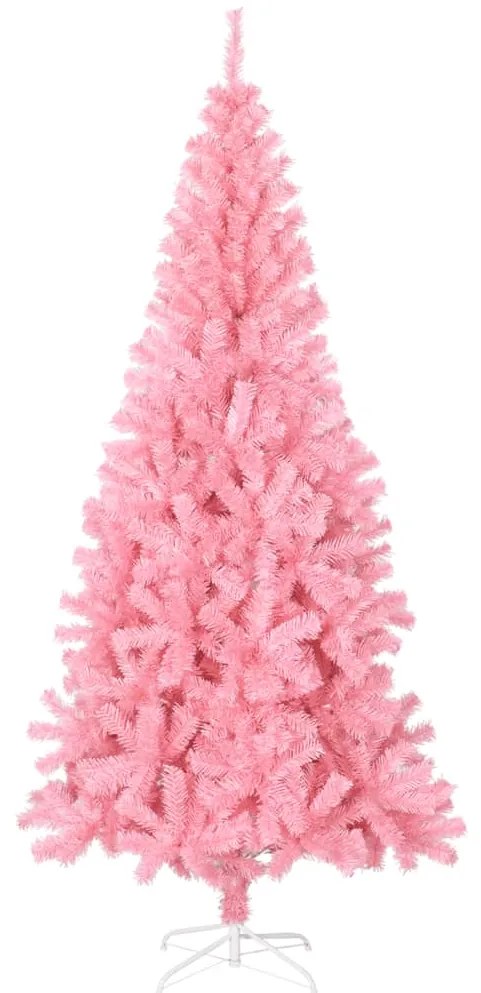 Árvore de Natal artificial com suporte 240 cm PVC rosa