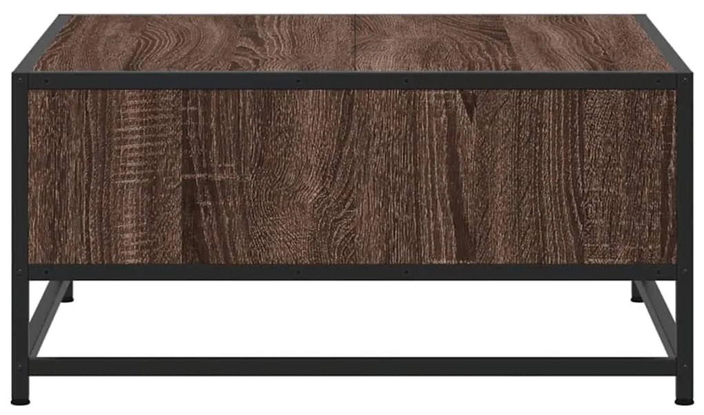 Mesa de centro derivados de madeira e metal carvalho castanho