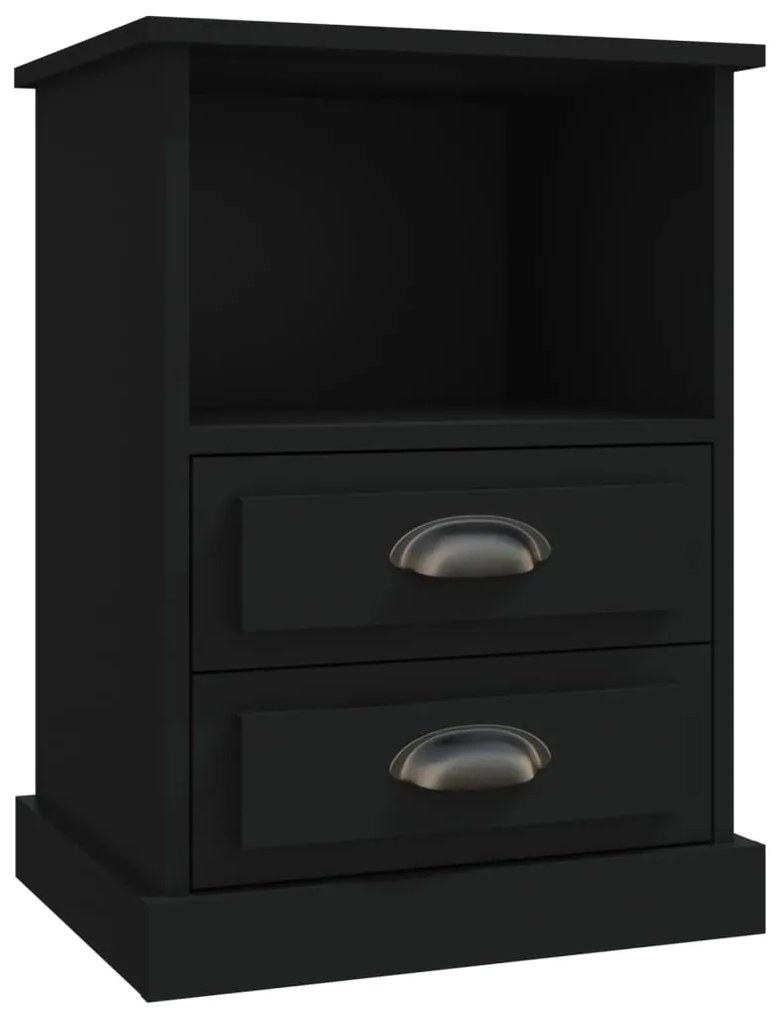 Mesas de cabeceira 2 pcs 43x36x60 cm preto