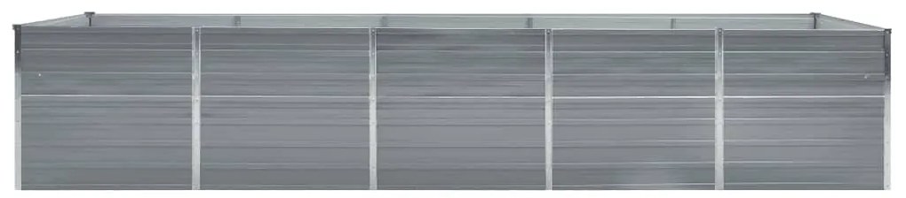 Canteiro elevado de jardim 400x80x77cm aço galvanizado cinzento