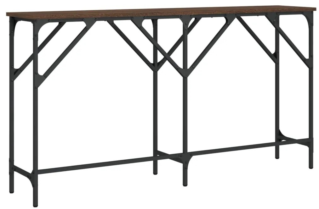 Mesa consola 140x29x75 cm derivados madeira carvalho castanho