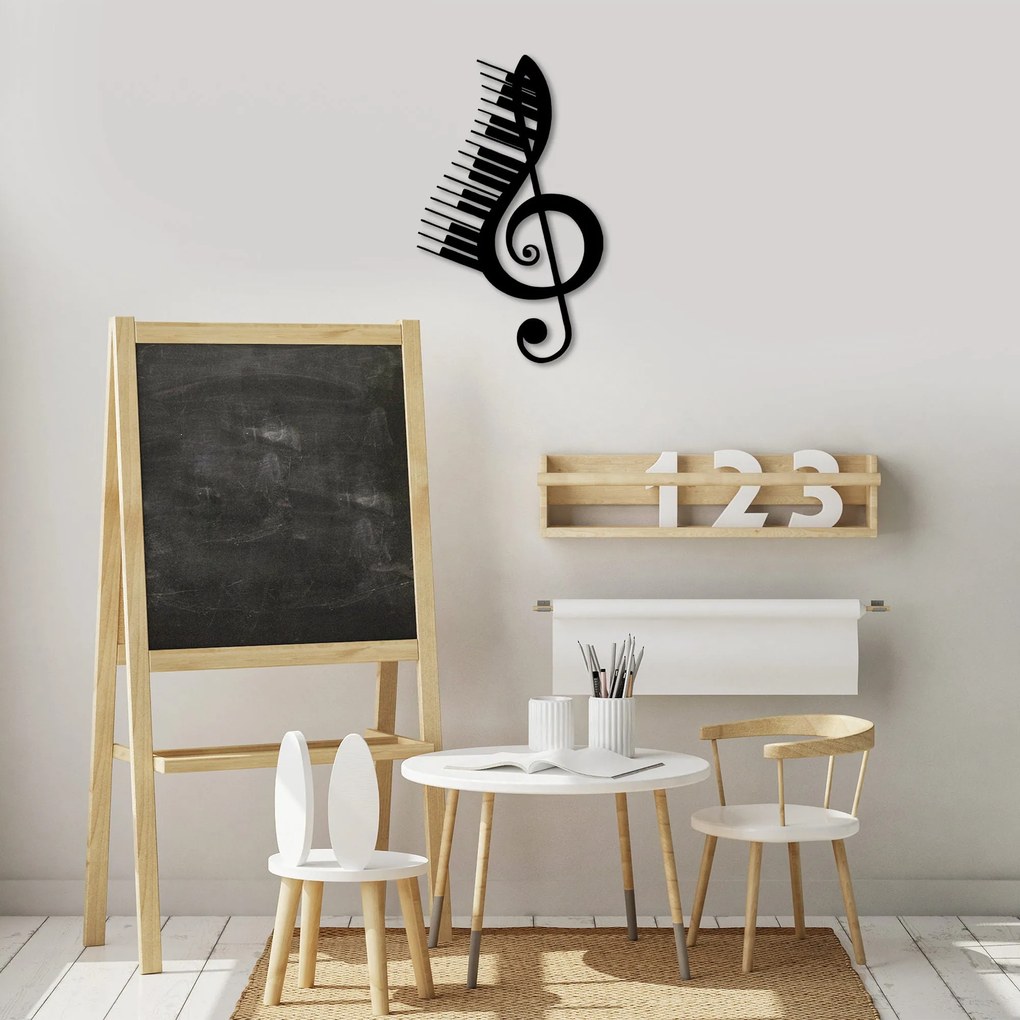 Acessório Decorativo de Parede Musical – Preto – 42 x 69 cm