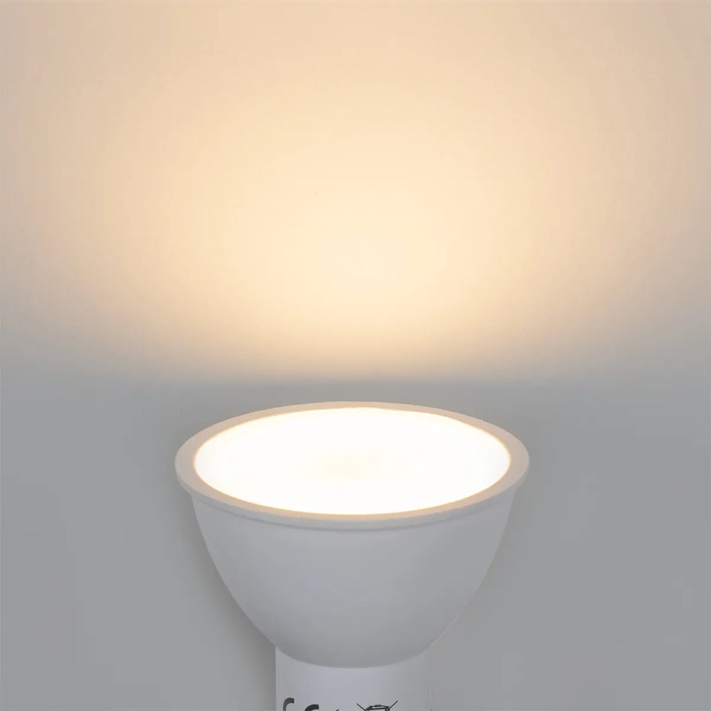 Conjunto de 5 lâmpadas LED GU10 com sensor crepuscular 5W 380lm 3000K