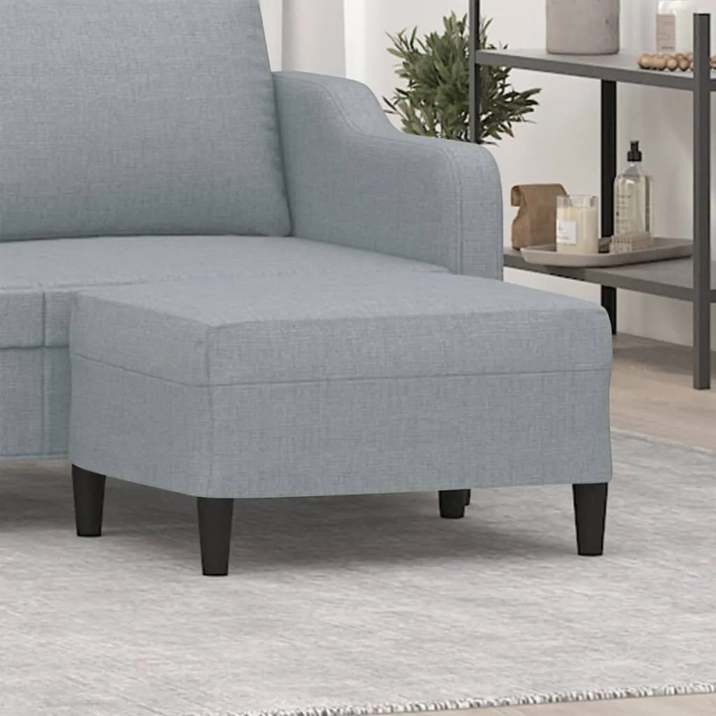 vidaXL Apoio de pés 70x55x41 cm tecido cinzento-claro