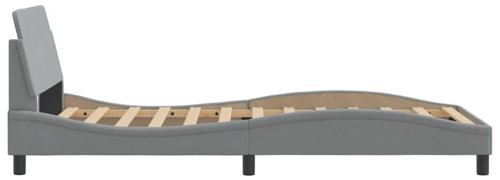 Estrutura de cama sem colchão 100x200 cm tecido cinzento-claro