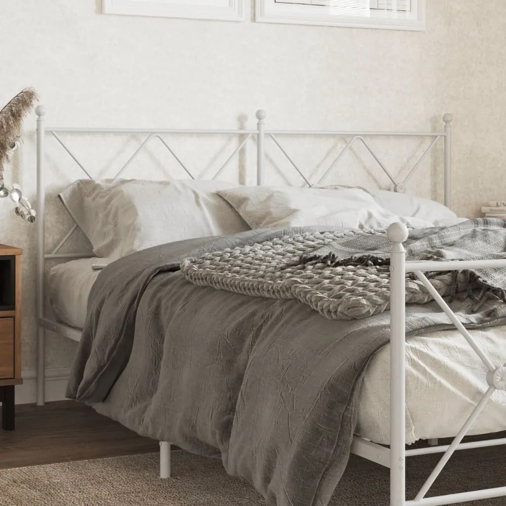 Cabeceira de cama 150 cm metal branco
