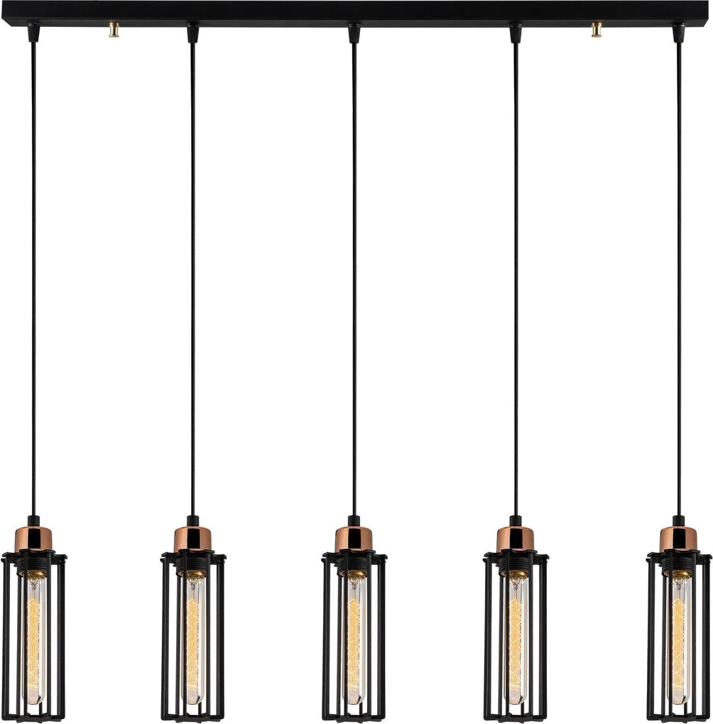 Candeeiro de Teto Likya – Preto – 80 cm de Diâmetro x 112 cm de Altura