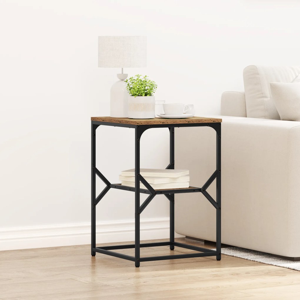 Mesa Lateral vidaXL Madeira Velha 41x40x60 cm Madeira Reforçada