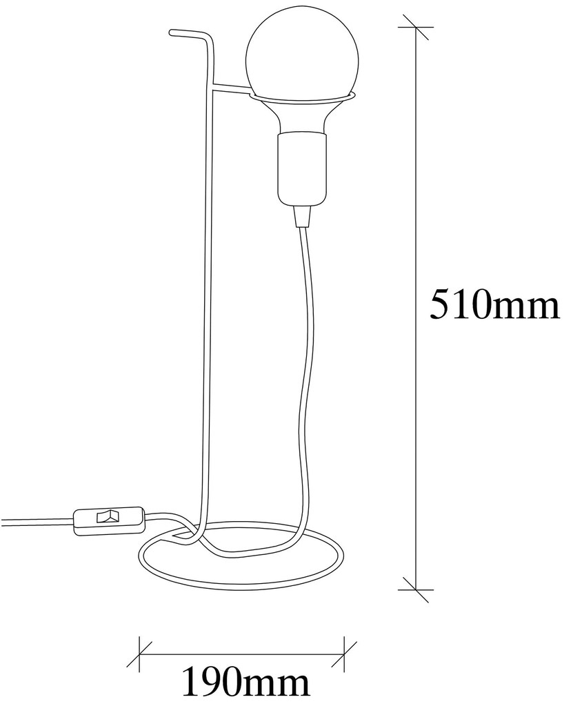 Candeeiro de Mesa Pota – Preto – 19 cm x 51 cm