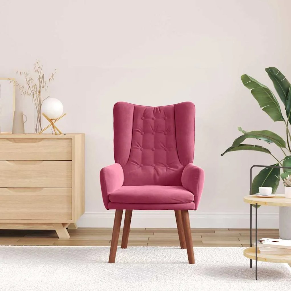 Poltrona Relaxante vidaXL Vermelha Veludo