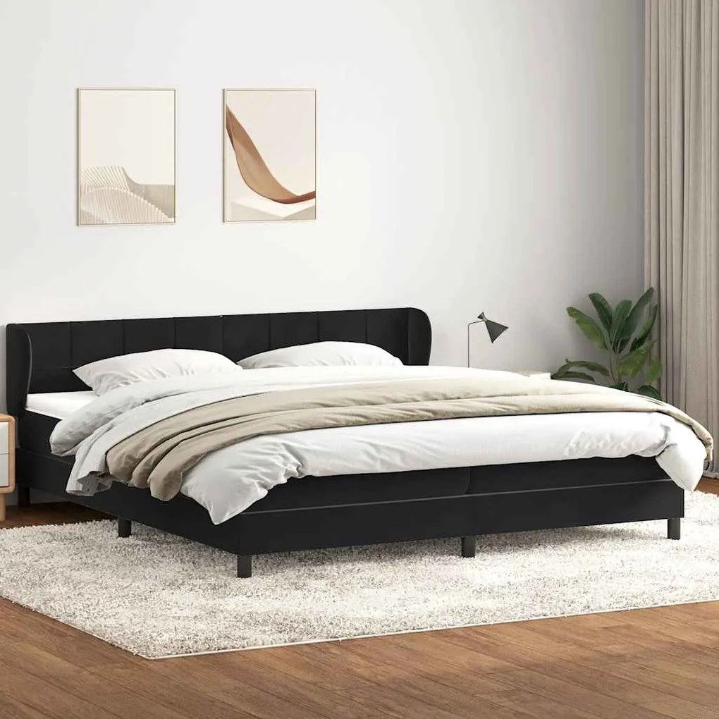 vidaXL Cama com molas/colchões 200x220 cm veludo preto