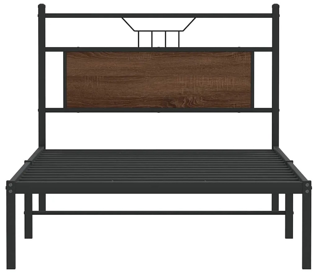 Estrutura cama s/ colchão derivados madeira carvalho castanho