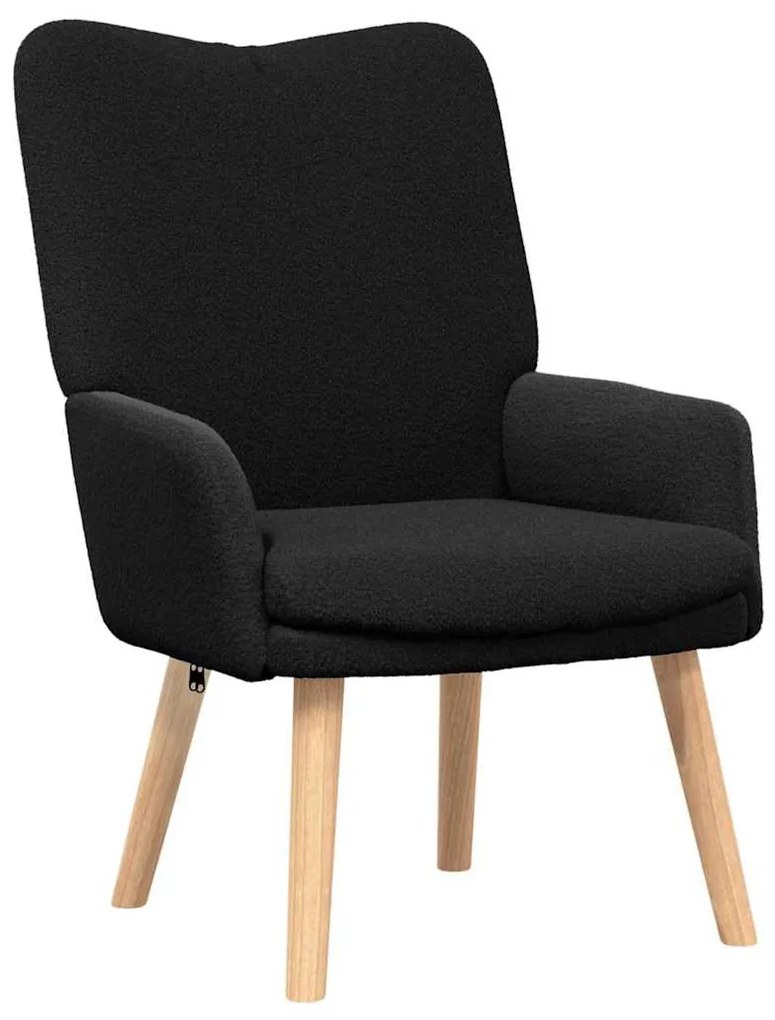 Poltrona Relaxante vidaXL em Tecido com pelo Curto Preto
