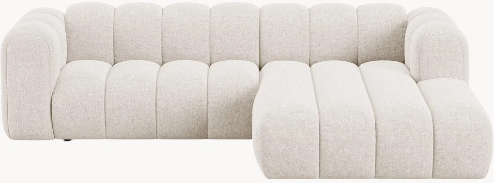Sofá de canto modular em chenille Lupine (3 lugares)