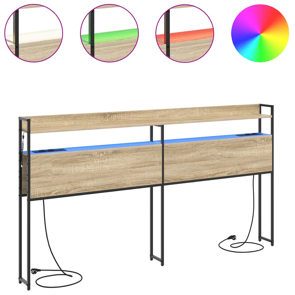 Cabeceira de armazenamento Carvalho sonoma 200 cm