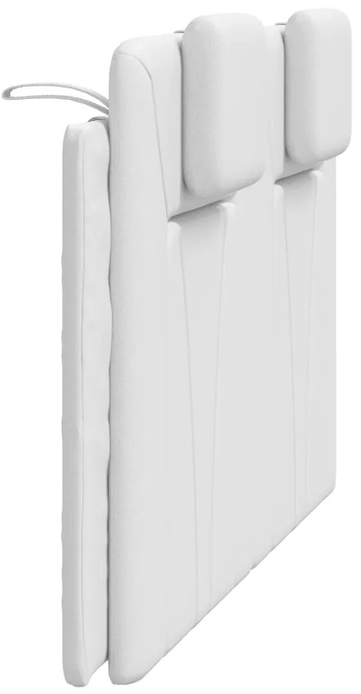 Almofadão de cabeceira 140 cm couro artificial branco