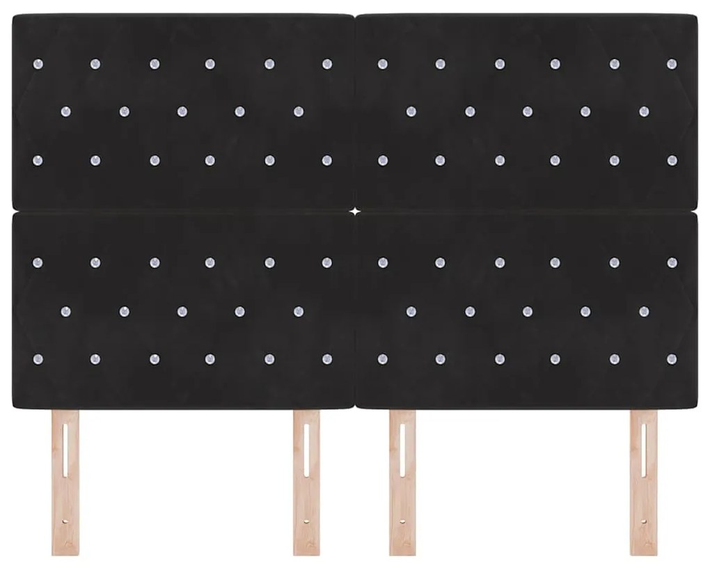 Cabeceira LED preta de 80 cm em veludo