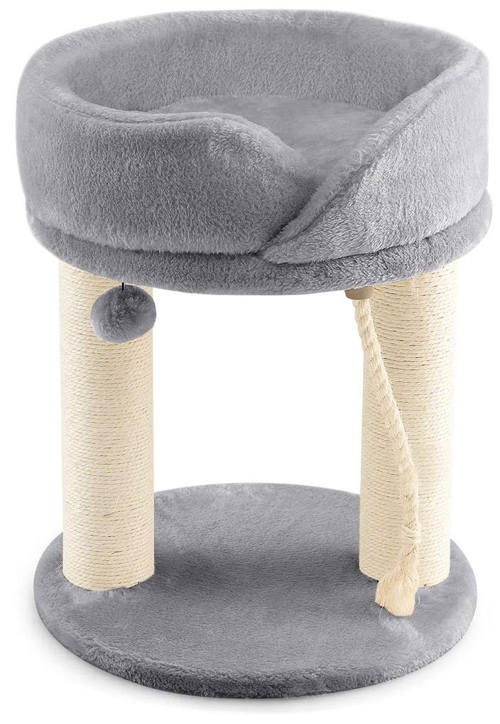 Torre moderna para gatos com poleiro grande e macio para ambientes internos, bege