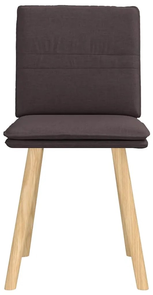 Cadeiras de jantar 2 pcs tecido castanho-escuro