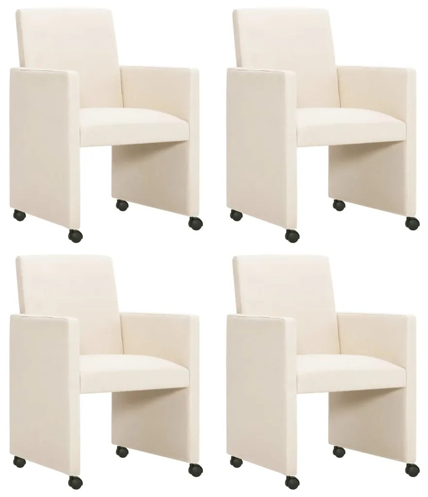 vidaXL Cadeiras de jantar 4 pcs tecido cor creme