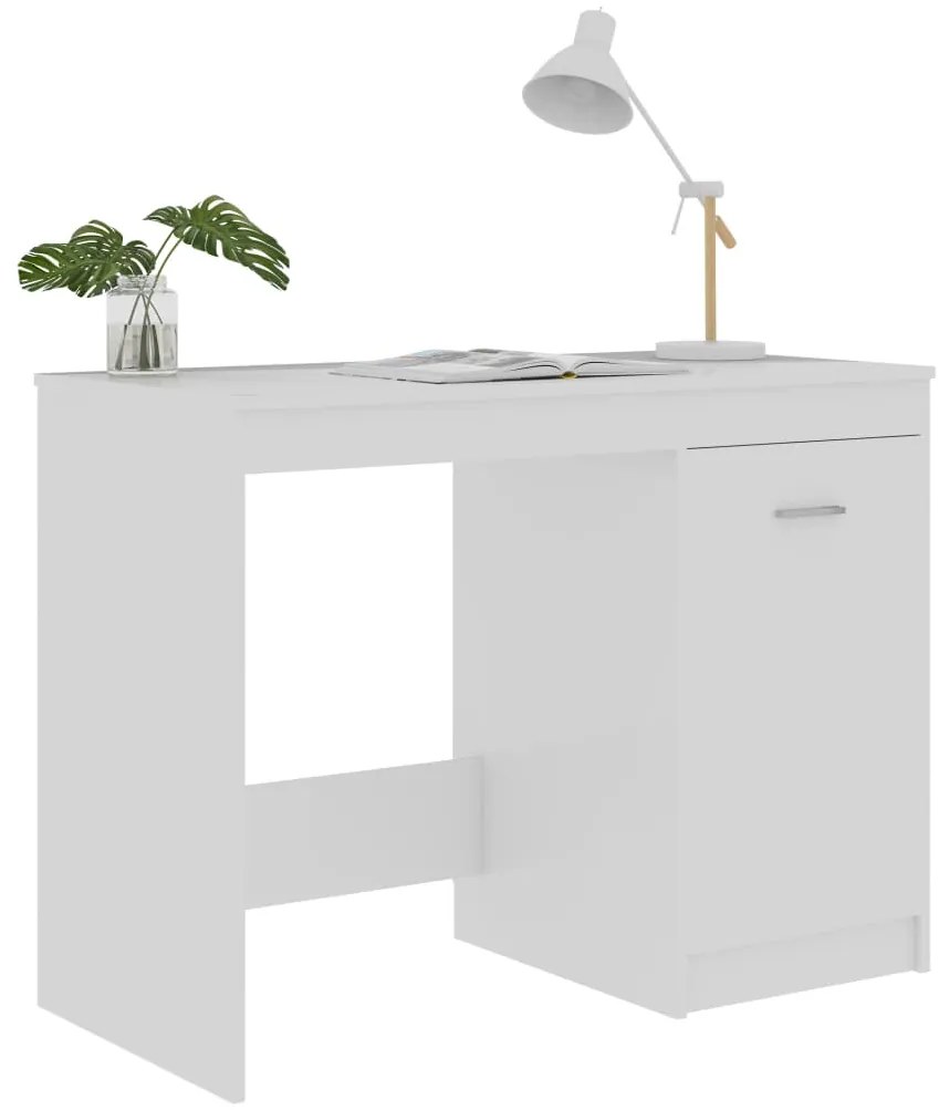 Secretária 100x50x76 cm derivados de madeira branco brilhante