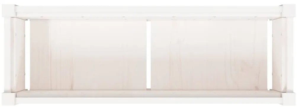Vasos/floreiras de jardim 2 pcs madeira de pinho maciça branco