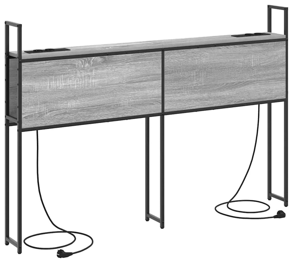 Cabeceira de armazenamento com cabeceira Sonoma cinzento 135 cm