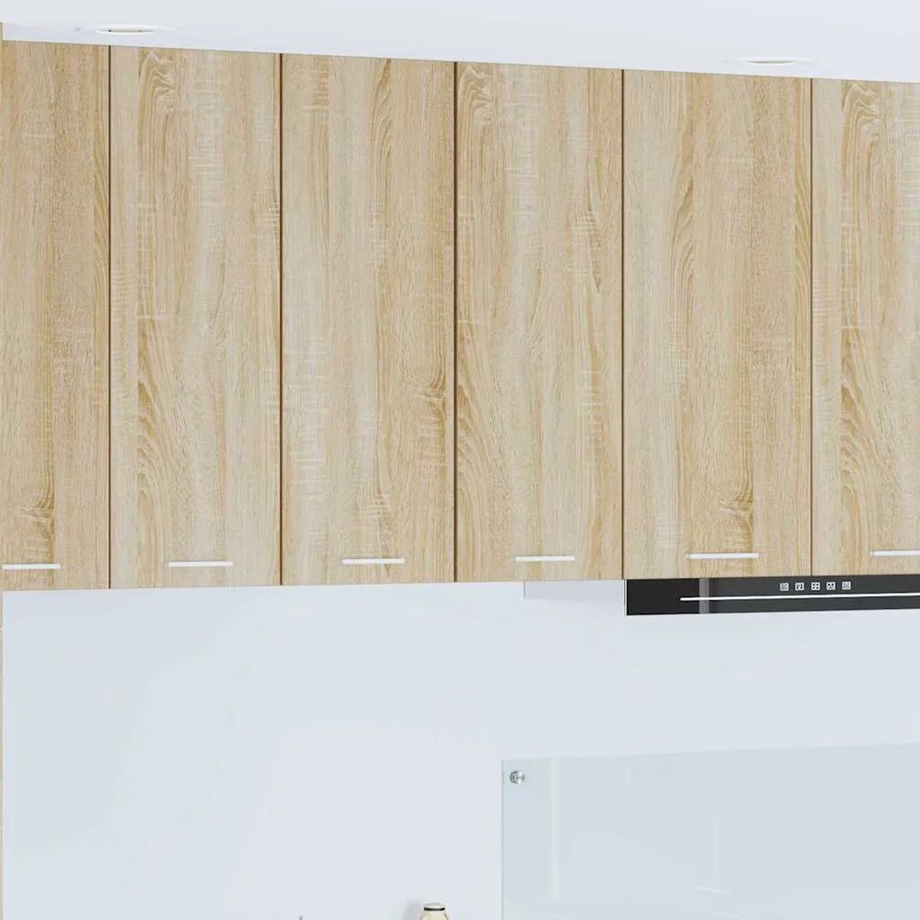 vidaXL Armário suspenso com porta Riga 2 pcs Carvalho Sonoma e Branco