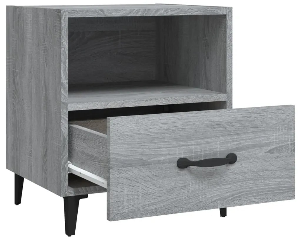 Mesa de cabeceira 2 pcs derivados de madeira cinzento sonoma