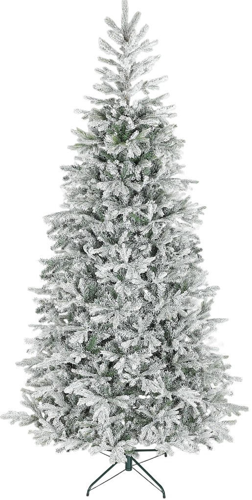Árvore de Natal Artificial 210 cm Árvore de Natal Neve com 1154 Ramos Base Dobrável e Fácil de Montar Verde