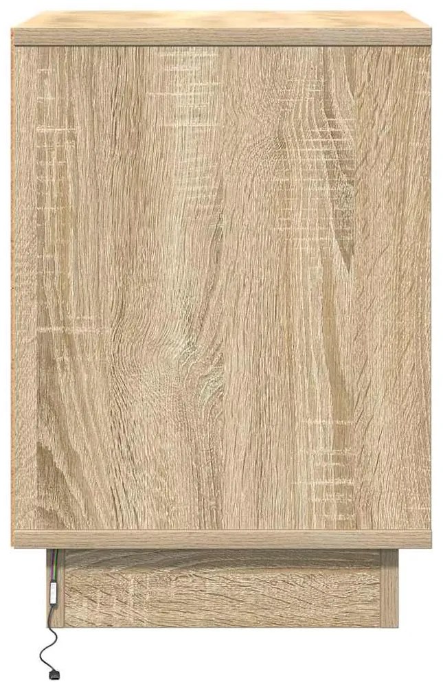 Mesa de Cabeceira com Luzes LED Carvalho Sonoma 39x34,5x50 cm