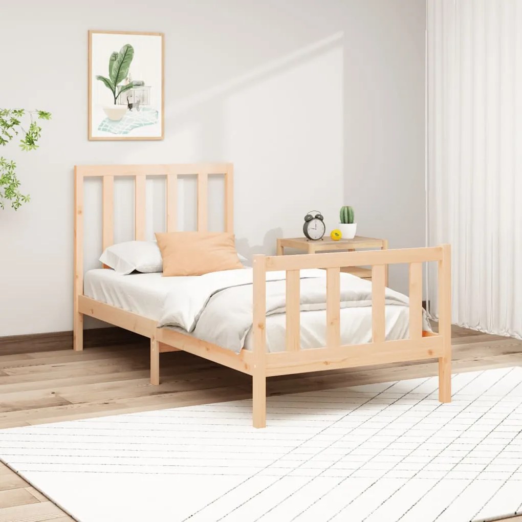 Cama sem colchão 90x200 cm madeira de pinho maciça