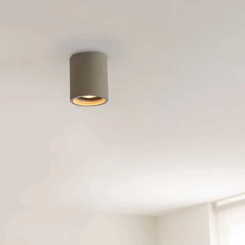 Foco de teto redondo em betão rústico - Deep