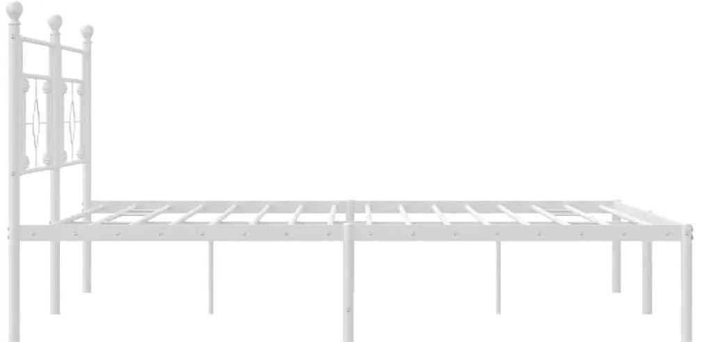 Estrutura de cama com cabeceira 193x203 cm metal branco