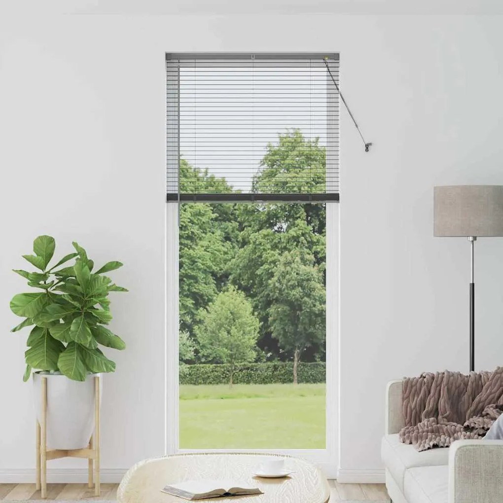 vidaXL Persiana de Janela Cinzento-escuro 90 x 220 cm Alumínio