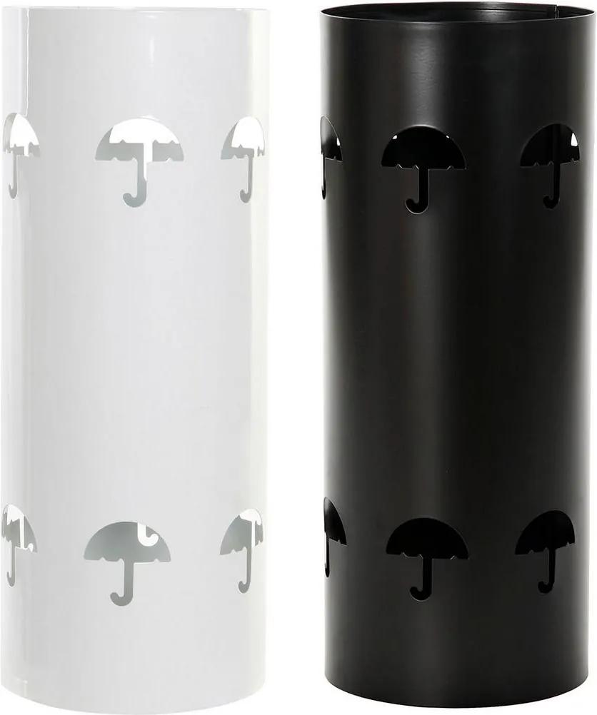 Paraplubak Dkd Home Decor Branco Preto Metal (2 Pcs) (19.5 X 19.5 X 47.5 cm)