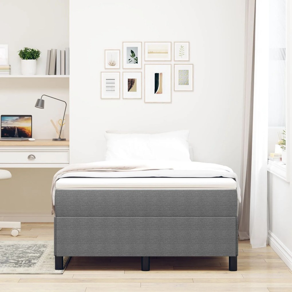 Estrutura de Cama vidaXL Cinza Claro 120x190 cm em Tecido Cotelê