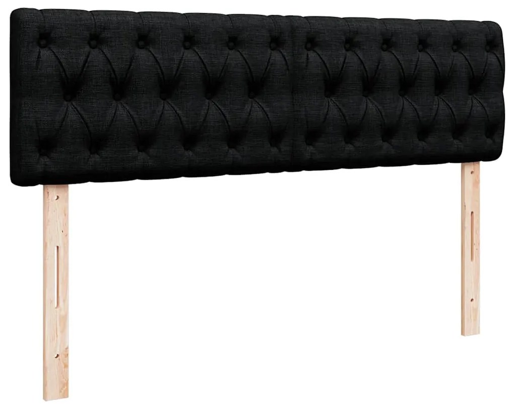 Cama otomana com colchão 140x190 cm tecido preto