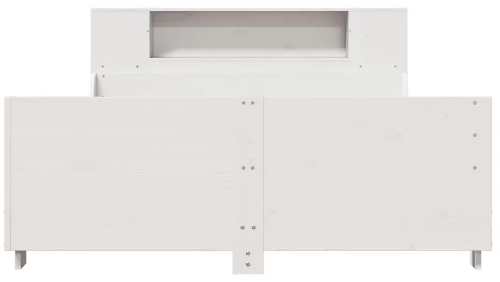 Cama sem colchão 140x200 cm madeira de pinho maciça branco